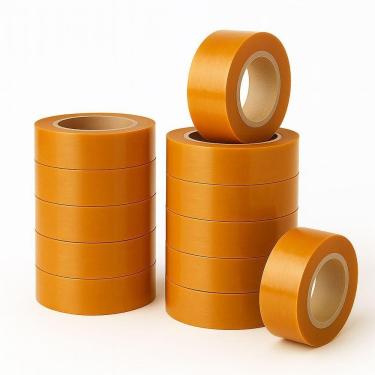 Imagem de Fita Adesiva Larga para Embalagem Draik Alta Aderência Rolo 250M Kit 12 Unidades Laranja