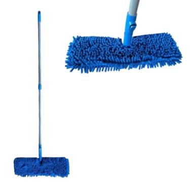 Imagem de Esfregão Flat Cabo Extensível 175cm Limpeza em Plástico e Microfibra para Pisos Cinza Clean Tech