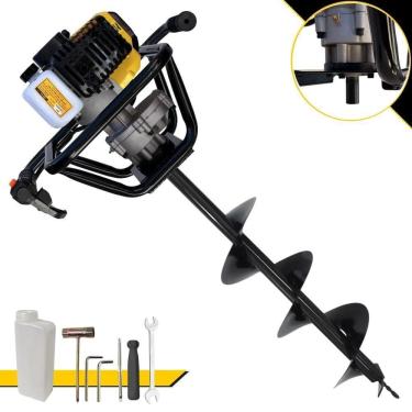 Imagem de Perfurador de Solo PSL517 à Gasolina 51,7CC 1,8HP com Broca 80x20CM Amarelo Lynus