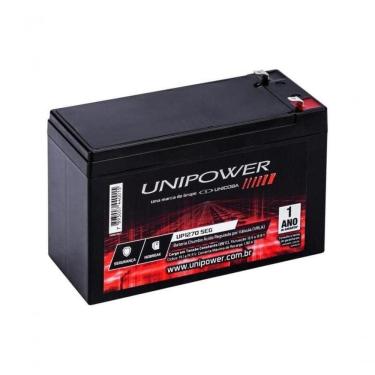 Imagem de Bateria Estacionária Selada Unipower UP1270SEG para Alarmes e Nobreaks 12V 6,4AH VRLA