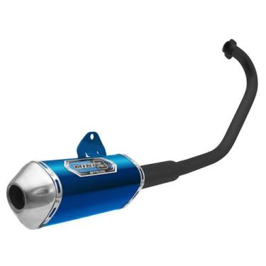 Imagem de Escapamento Moto Pro Tork Mini 3 Curva Preta Yes 125 2004 À 2013, AZUL