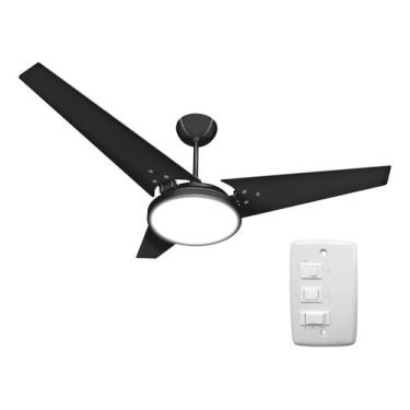 Imagem de Ventilador De Teto Led 3000k Painel Potente 24W Pás grandes maior vent
