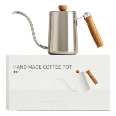 Imagem de Chaleira Aço Inox Bico Ganso Bico Longo Barista Cafe 600ml - NoBrand, 