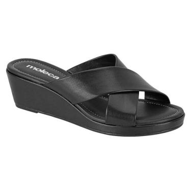 Imagem de Tamanco Anabela Adulto Feminino Moleca 5512.100, Preto, 37