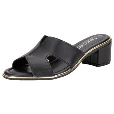 Imagem de Tamanco feminino salto grosso beira rio 8379251, Preto, 35