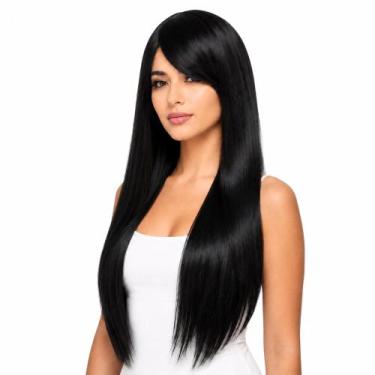Imagem de Peruca Wig Longa 70cm Lisa Sem franja Preta - D&D Commerce