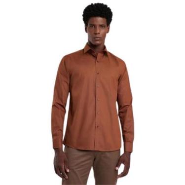 Imagem de Camisa Slim Algodao Fil a Fil (MO) Telha Aramis, M