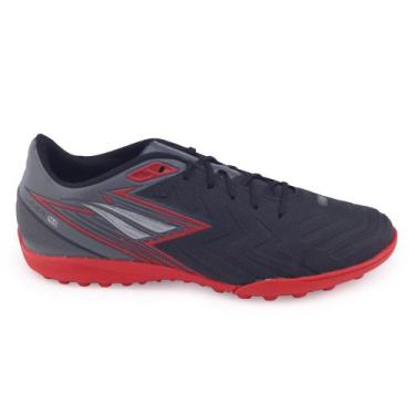 Imagem de Chuteira Masc Society Penalty Líder Y-4 leve futebol, Preto, Vermelho,