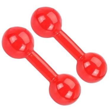 Imagem de Kit 01 Par Halter Peso Emborrachado 3Kg Unibrás, Vermelho, Único, Home