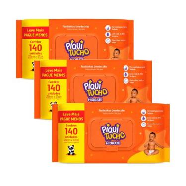 Imagem de Kit 3x Lencos Umedecidos Piquitucho Hidrate 140un