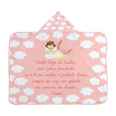 Imagem de Toalha de banho bebe anjinho da guarda bublim cor: rosa - INCOMFRAL, R