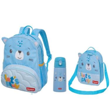Imagem de Kit Mochila Costa Lancheira Garrafa Térmica Play Time Fisher Price