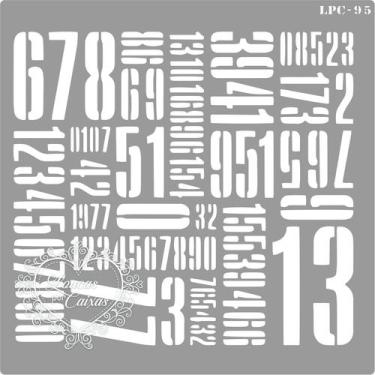 Imagem de Stencil Estampa Números - 16x16cm - Ref. 95 - STENCILMARINALOUCAS