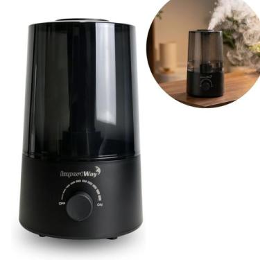 Imagem de Umidificador De Ar Ambiente 2,5L Bivolt Preto Importway Com Névoa