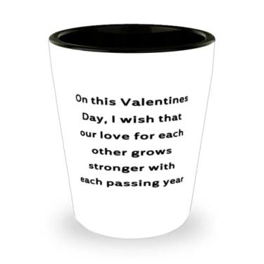 Imagem de Inspire Husband Shot Glass, neste Dia dos Namorados, eu desejo que nosso amor, presentes para marido, presente de esposa, copo de cerâmica para marido