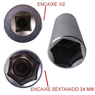 Imagem de Soquete encaixe 1/2 Sextavado Longo 24 mm - Waft