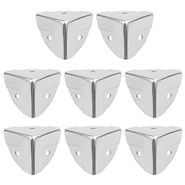 Imagem de Tulead Box Corners Protetor de Ferro para caixa de madeira, armário, caminhão com conjunto de parafusos, 1.1"x1.1"x1.1", Silver