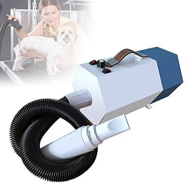 Imagem de yani Secador de cabelo Stepless de velocidade ajustável para cães, secador de cabelo de baixo ruído de 1800 W com 2 bocais diferentes, secador de cabelo para animais de estimação grande/médio/pequeno