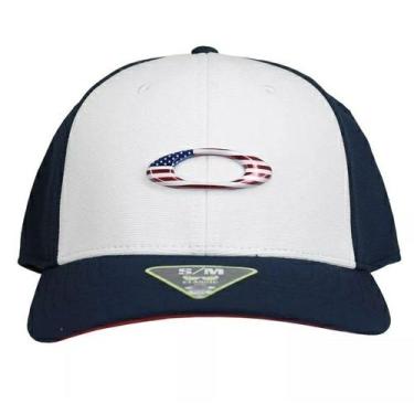 Imagem de Boné Oakley Tican Cap azul e branco logo usa