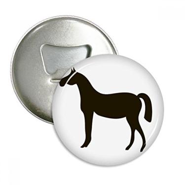 Imagem de Emblema multifuncional com emblema de ímã de geladeira, retratos de animais, cavalo preto