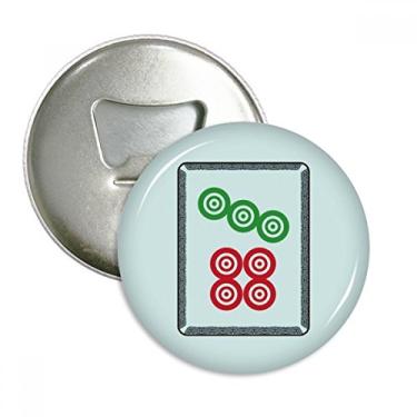 Imagem de Mahjong Circle Dots 7 Tile Pattern abridor de garrafas ímã de geladeira emblema multifuncional