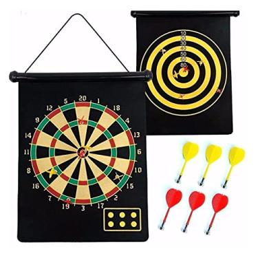 Imagem de Shopmix Jogo de Dardo Profissional - Tabuleiro Magnético e Dardos Pretos