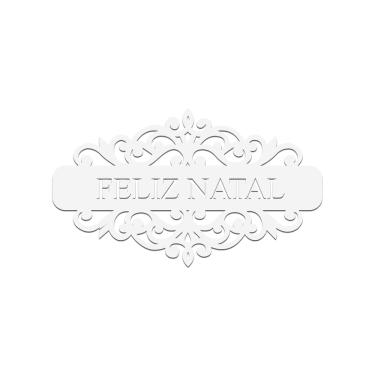 Imagem de Placa Feliz Natal Com Arabesco 30cmx17cm - Cria Arte Laser