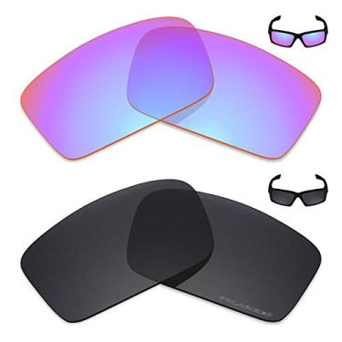 Imagem de Mryok+ 2 pares de lentes polarizadas de substituição para óculos de sol Oakley Twitch – Rosa cobalto/preto