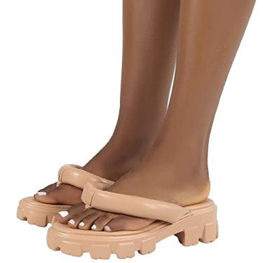 Imagem de Sandálias femininas casuais de verão chinelos de caminhada salto plano praia femininos chinelos de praia retrô sapatos de praia, 25,42 EU/11 EUA