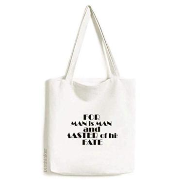 Imagem de Citação For Man Is Man And Master Of His Fate bolsa de compras bolsa casual bolsa de mão