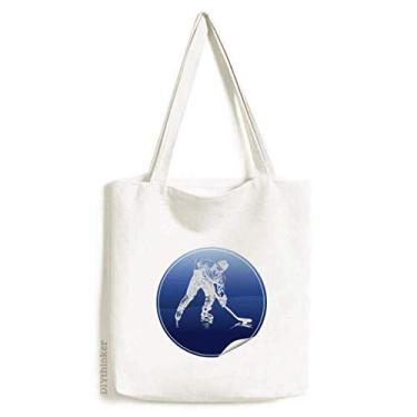 Imagem de Bolsa de lona para esportes de inverno, patinação e hóquei no gelo, bolsa de compras, bolsa casual