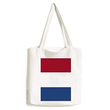 Imagem de Bolsa de lona com bandeira nacional da Holanda da Europa, sacola de compras, bolsa casual