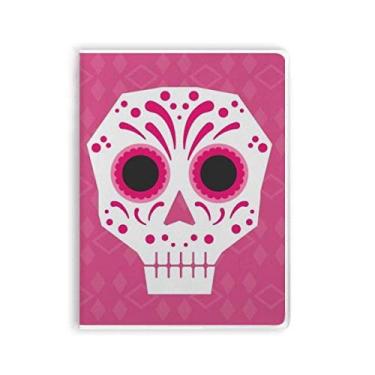 Imagem de Caderno de ilustração de cultura nacional do México com olhos rosa caveira olhos capa de goma diário capa macia