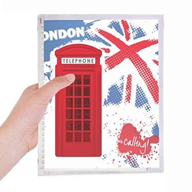Imagem de Agenda de papelaria recarregável com a bandeira vermelha de Londres da Grã-Bretanha, caderno para cabine telefônica