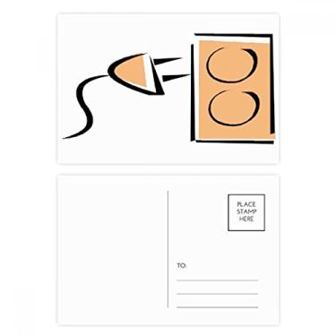 Imagem de Conjunto de cartão postal padrão de tomada de cabo de carregamento, cartão de felicitações de aniversário