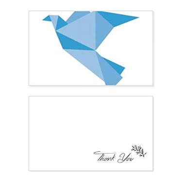 Imagem de Origami padrão de pombo azul abstrato cartão de agradecimento aniversário aniversário saudação casamento agradecimento