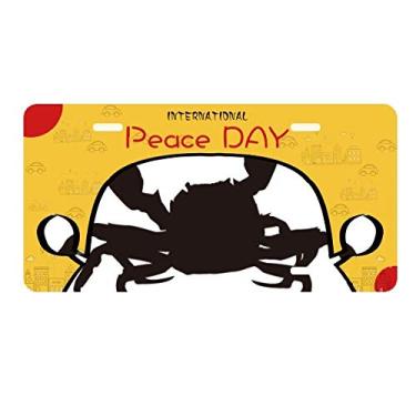 Imagem de DIYthinker Placa de licença de organismo marinho illastrato de caranguejo negro etiqueta decoração de carro dia da paz