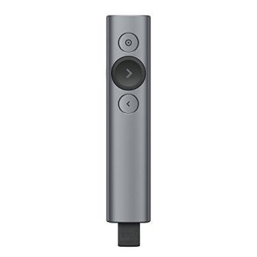 Imagem de Apresentador sem fio Logitech Spotlight com Conexão USB ou Bluetooth, Aplicativo para Personalização de Botões e Alertas e Bateria Recarregável - Cinza