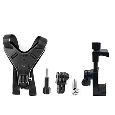 Imagem de SANGHAI Suporte de suporte de capacete de motor Queixo Suportes para telefone móvel para motocicleta Mountain Dog Action Camera Recorder Ride Mount Stand Holder Black