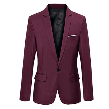 Imagem de Jaquetas De Terno Masculino Slim Fit Blazer Blazer Business Casual One Button Blazers De Manga