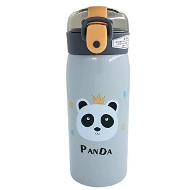 Imagem de Garrafa Térmica Infantil Inox Parede Dupla 350 ML Com Canudo (Panda)