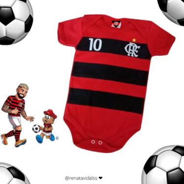 Imagem de Roupa Infantil Body Bebê Time Flamengo Mês Aniversário - Giju