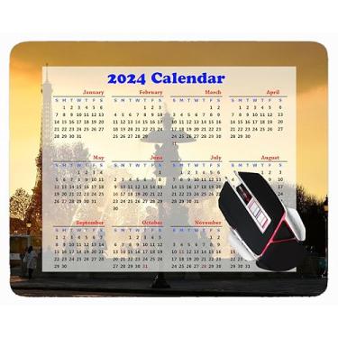 Imagem de YENDOSTEEN Mouse pad calendário 2023 ano com feriados, Mouse pads de flor rosa flor vermelha cor rosa tipo 565