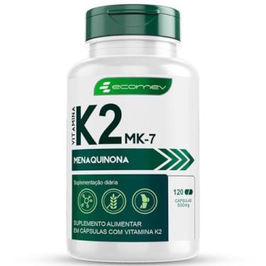 Imagem de Vitamina K2 Mk7 Menaquinona-7 Pura Isolada 100% Absorção 500mg 120 Cápsulas Ecomev