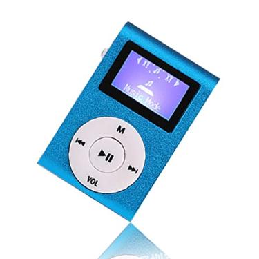 Imagem de Leitor De Música Portátil Mp3 Player 128m Cartão De Música Mini Leitor De Música Com Escudo De Metal Para Estudantes Esportes Correndo Azul