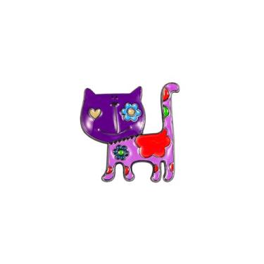 Imagem de Broche de gato bonito pintura esmaltada broche de gato animal liga lapela broche unissex feminino e masculino broche broche joias da moda, Metal, Esmalte