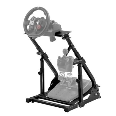 Imagem de Minneer Foldable Reinforced Steering Racing Wheel Stand Fit for Logitech/Fanatec/Thrustmaster G29/G920/G923/T248/T300/TX Drive Gaming Simulator Cockpit Stable, Not Included,Wheel, Pedals, Handbrake