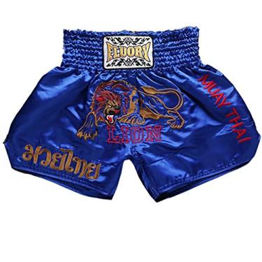 Imagem de Shorts de combate tailandês Muay da FLUORY, shorts de treinamento MMA para artes marciais, luta, luta, artes marciais, kickboxing, roupas, Mtsf01lan, Large