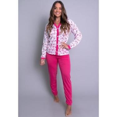 Imagem de Pijama MVB Modas Aberto Blusa Com Botões E Calça Feminino-Feminino