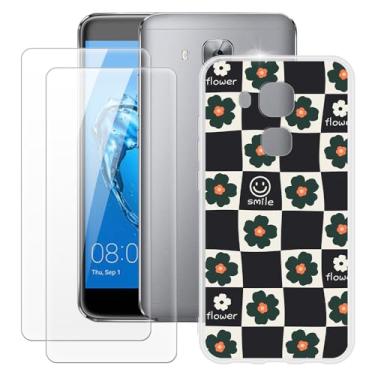 Imagem de MILEGOO Capa Huawei Nova Plus + 2 peças protetoras de tela de vidro temperado, à prova de choque, capa de TPU de silicone macio para Huawei Nova Plus (5,5 polegadas)